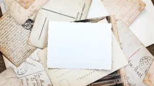 incorporated into the postcard's design.
